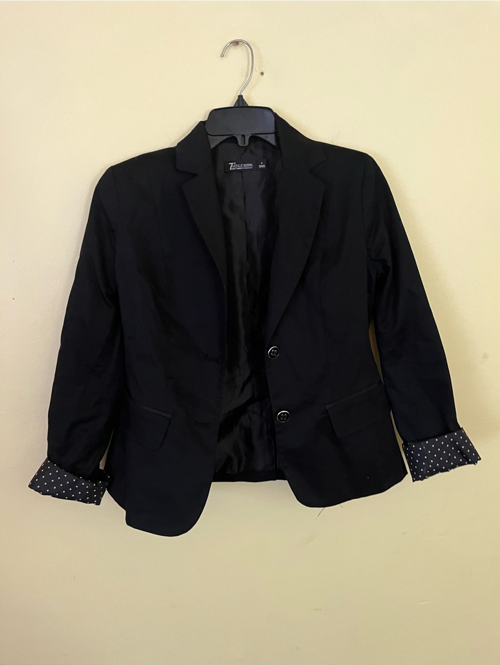 7th Avenue New York & Company Black Two-Button Blazer 0